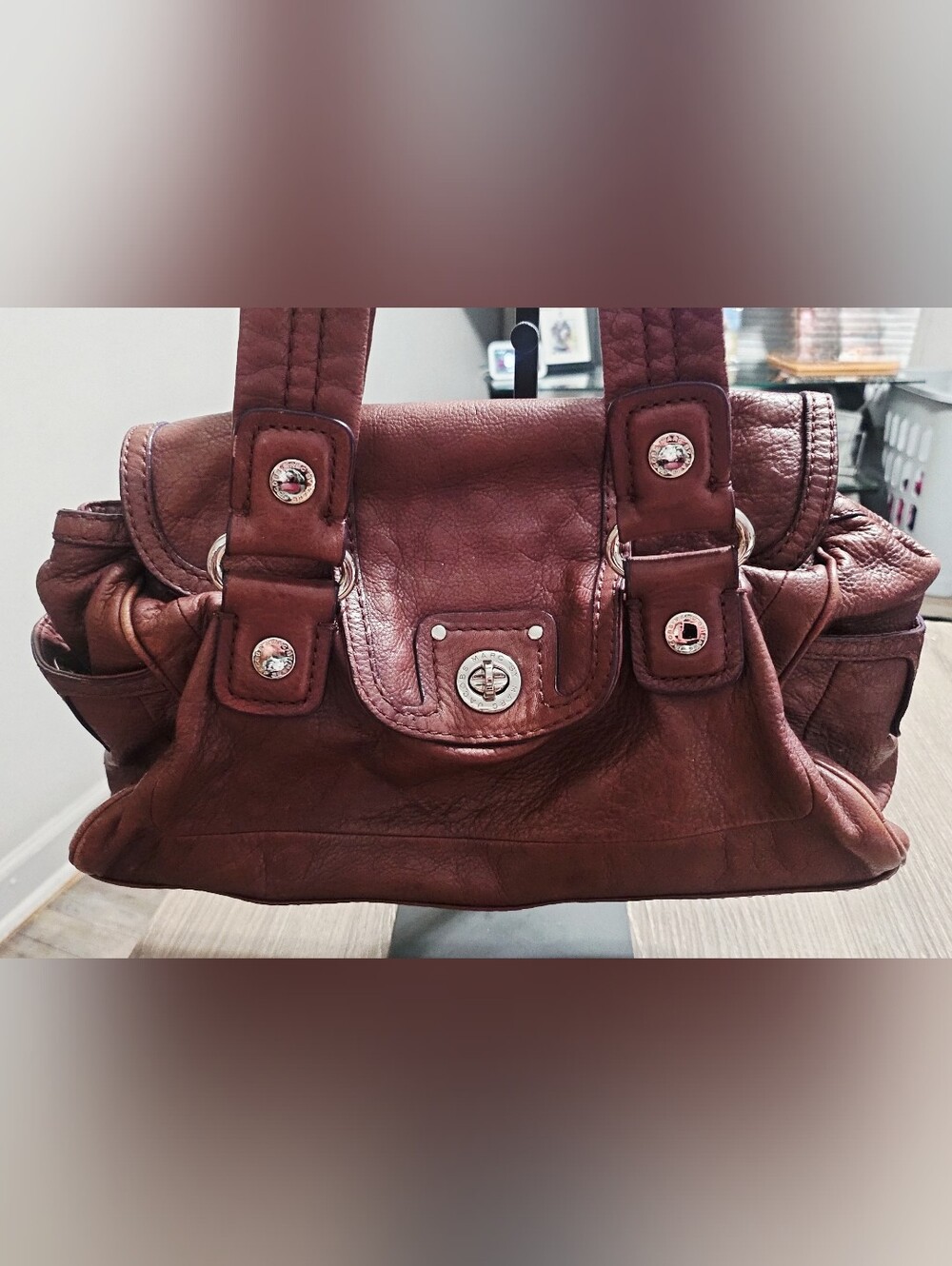 Vintage Marc by Marc Jacobs Totally Turnlock Quinn Satchel Brown Leather Bag - Picture 2 of 16